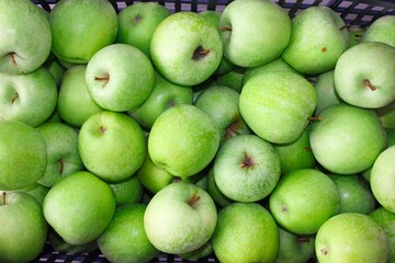 Green apples at the market