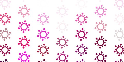 Light Pink vector backdrop with virus symbols.