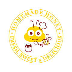 sweet honey bee cartoon vector signage