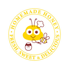 sweet honey bee cartoon vector signage