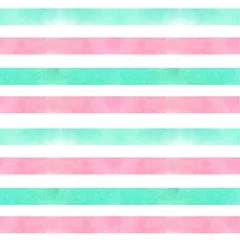 Foto op Plexiglas Horizontale strepen Aquarel naadloze patroon pastel strepen, geometrische achtergrond