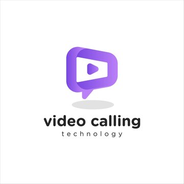 video calling 3d logo design template for virtual technology