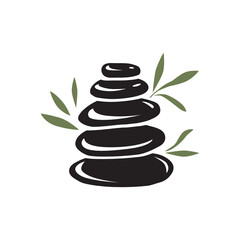 bamboo leaves and zen pebbles, vector