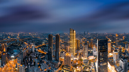 Fototapeta premium Night view of Wuxi City, Jiangsu Province, China