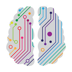 Obraz premium colorful digital brain