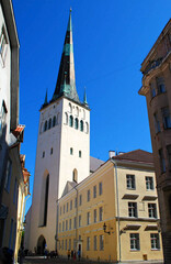 Fototapeta premium View of Saint Olaf Church in Tallinn, Estonia