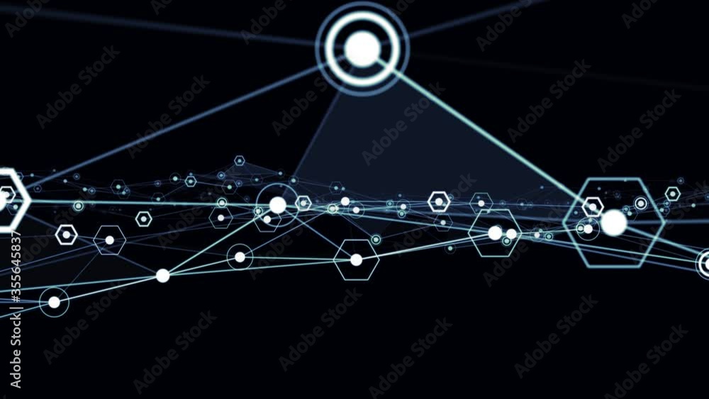 Aufkleber communication network concept in cyberspace. abstract background.