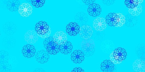 Light BLUE vector natural backdrop with flowers.