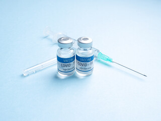 Vials of vaccine for Covid-19 to be administered by injection