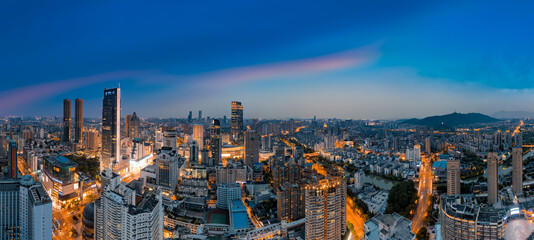 Fototapeta premium Night view of Wuxi City, Jiangsu Province, China