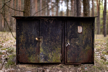 old wooden fuse-box
