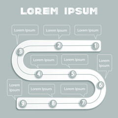 Vector illustration of infographics elements for presentation hand drawn hatched style