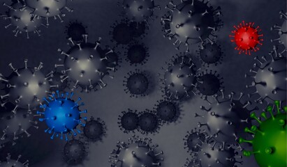 Covid-19 Virus Pandemic virus bacteria flu medical research 3D illustration Corona Virus 3D render