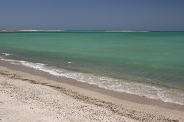 Beautiful and deserted beaches, the amazing waters of the Arabian Sea, super sea swims can be enjoyed on Omani Island Masirah.Oman, Asia