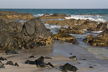Beautiful and deserted beaches, the amazing waters of the Arabian Sea, super sea swims can be enjoyed on Omani Island Masirah.Oman, Asia