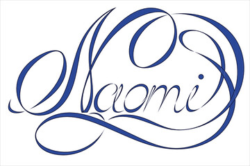 Name Naomi, made in the vector for use in various purposes, from embroidery to printing business cards.