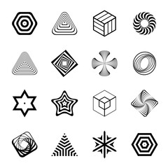 Design elements set. Abstract geometric icons.
