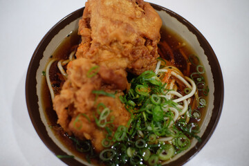 唐揚げそば  Soba noodle with fried chicken