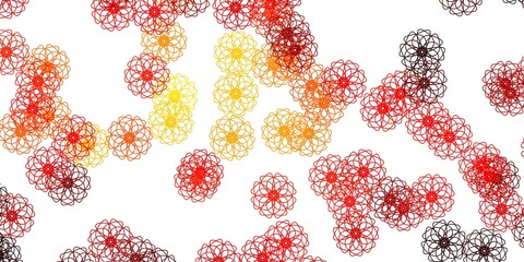 Light Red, Yellow vector natural backdrop with flowers.