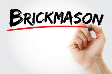 Brickmason text with marker, concept background