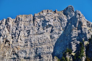 Fototapeta na wymiar Felswand, Brisi, Churfirsten, Ostschweiz