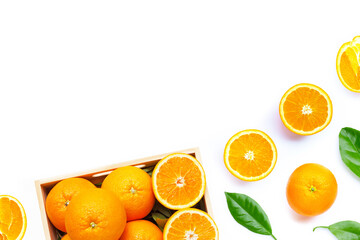 High vitamin C, Juicy and sweet. Fresh orange fruit on white.