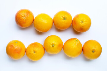 High vitamin C. Grapefruit on white background.