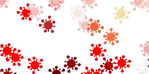 Light red, yellow vector texture with disease symbols.