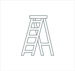 Ladder icon, stepladder vector on white background