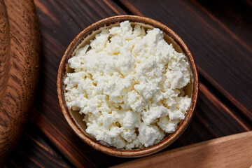 farm cottage cheese in the bowl