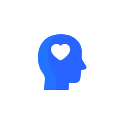 Fototapeta na wymiar Head and heart vector icon
