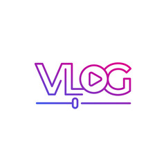 Vlog line logo on white