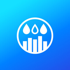 water level, humidity icon for web