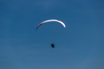 Paraglider in the sky above britain