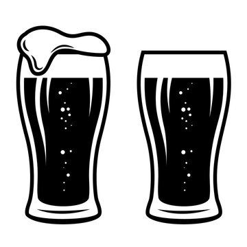 Illustration of mug of beer in engraving style. Design element for logo, label, sign, poster, t shirt