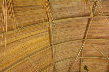 Bamboo construction ceiling  roofing  texture background