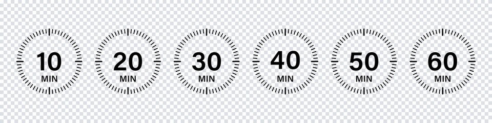 Timer chronometer countdown set. Vector isolated collection digital elements. Stopwatch black vector set. Clock or watch isolated vector collection.