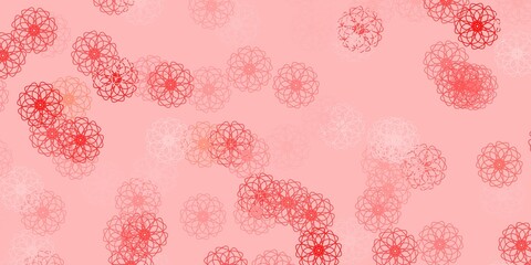 Light Red vector natural backdrop with flowers.