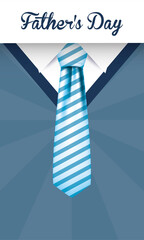 Striped necktie on pullover of fathers day vector design