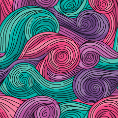 Seamless vector pattern. Van Gogh style