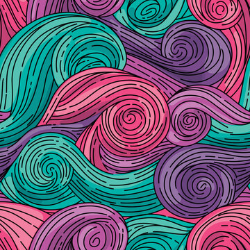 Seamless vector pattern. Van Gogh style