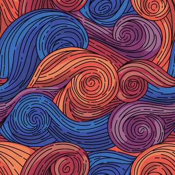 Seamless vector pattern. Van Gogh style
