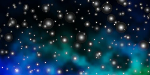 Dark Blue, Green vector pattern with abstract stars. Shining colorful illustration with small and big stars. Pattern for wrapping gifts.