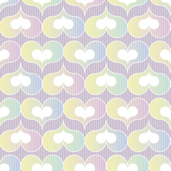 Pastel ombre hearts geometric seamless vector pattern. Light surface print design for backgrounds, textures, stationery, wrapping paper, packaging, Great for valentines day, weddings, anniversaries.