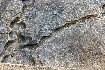 The surface layer of rock