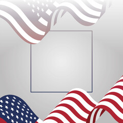 Fototapeta na wymiar Usa flag with frame of 4th july vector design