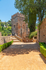 Ramparts of Alhambra palace in Granada, Spain