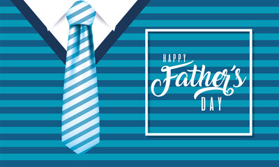 Striped necktie on pullover of fathers day vector design