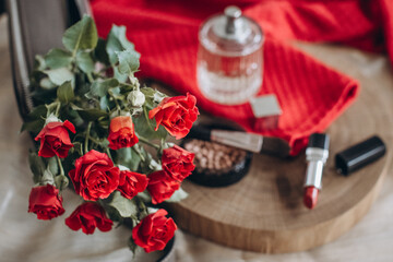 still life with red rose