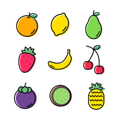 Fruit icon vector flat design illustration